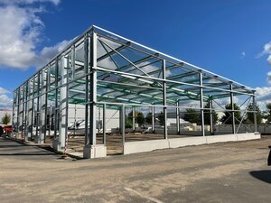 Systemhallenbau in Berlin Hoppegarten f&uuml;r die Gebr. Recker GmbH durch Circle Hallensysteme